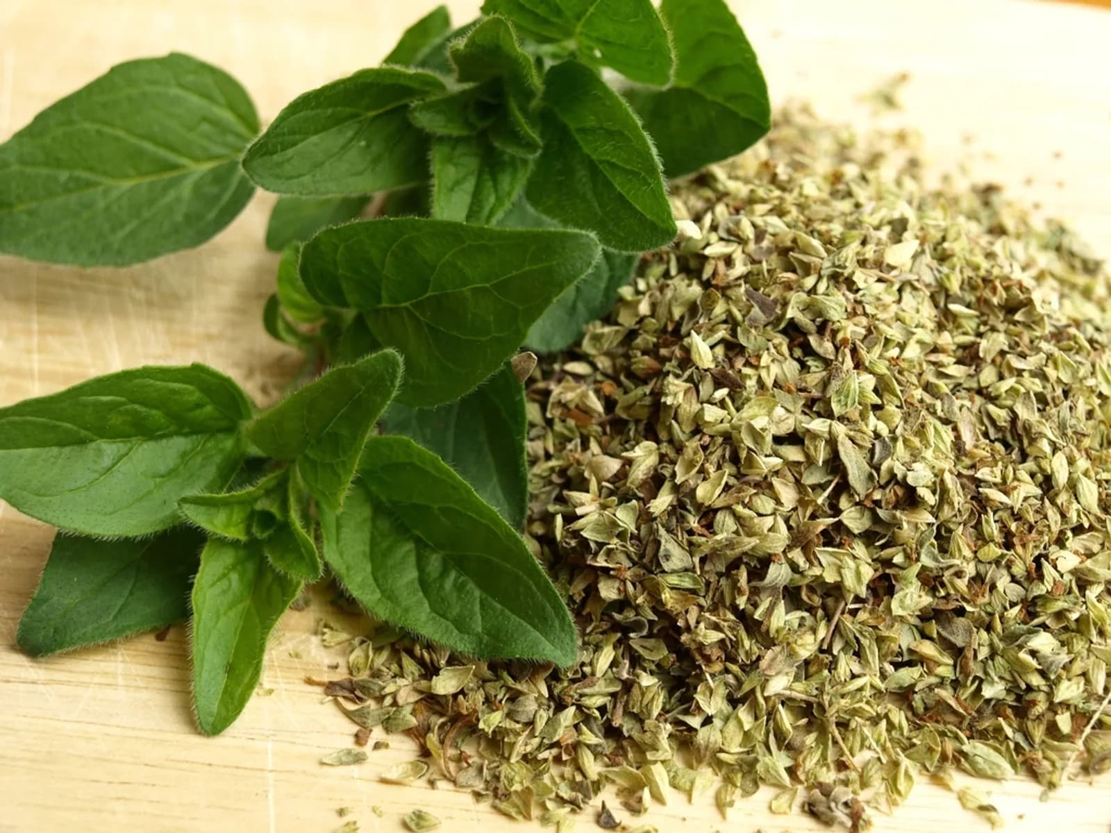 Dried herbs on a table